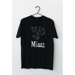 Tricou negru personalizat cu pisicuta Miau 6